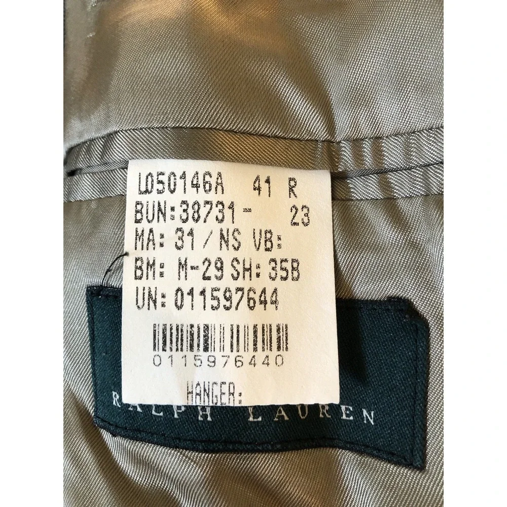 Lauren Ralph Lauren Blazer Mens 44R Gray 100% Wool Sport Coat Jacket Classic